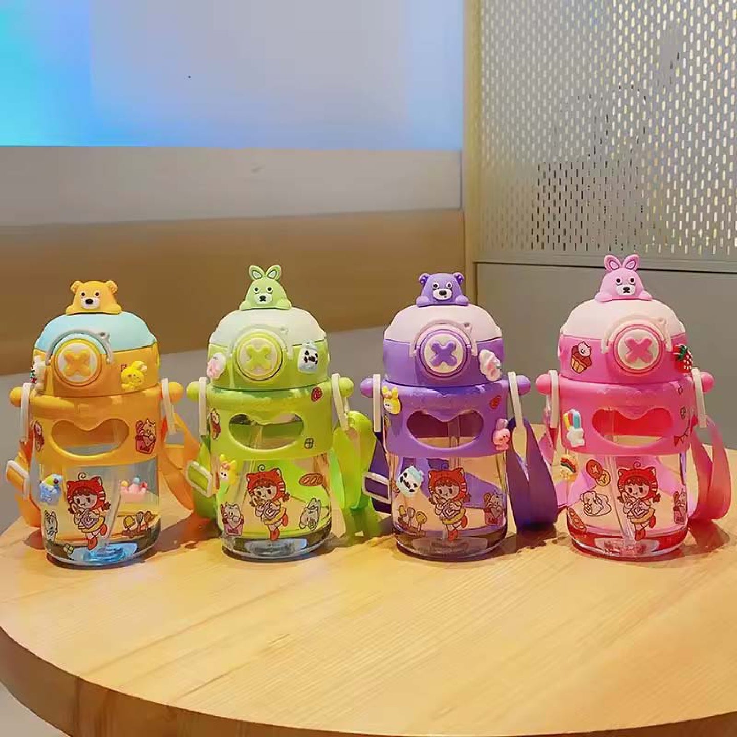 BABYDISE Cartoon Straw Bottle
